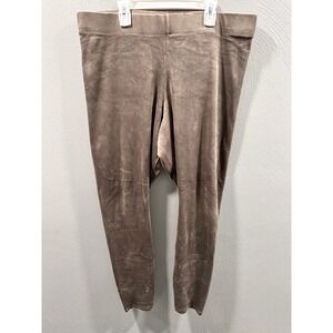 Pure Jill J. Jill Velour Leggings Taupe Brown Plush Stretch Pull On Pants XL